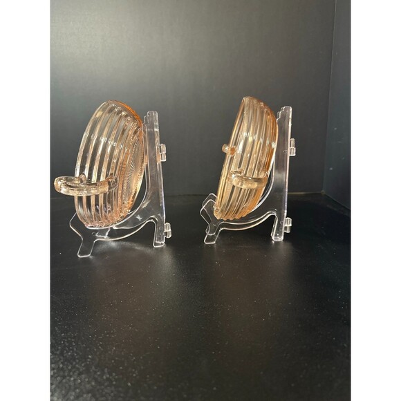 Anchor Hocking Manhattan Pink Depression Glass Nappy Bowls – Set of 2 - Picture 3 of 6